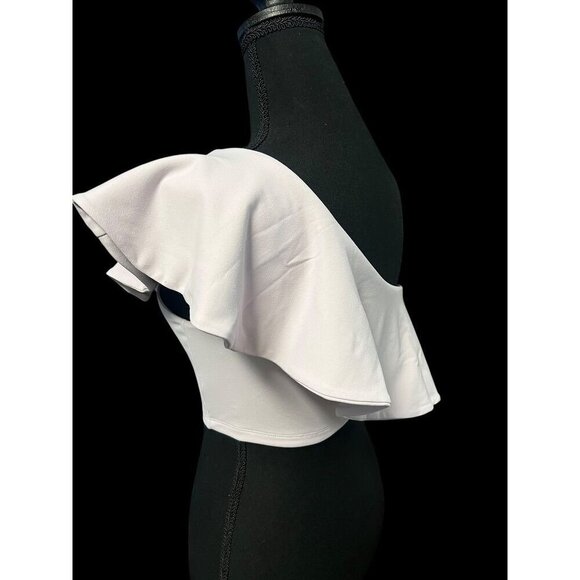 Susana Monaco One Shoulder Ruffle Crop Top Small PURPLE PASTEL Stretchy, SUMMER, - Picture 5 of 7